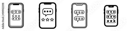Modern illustration template with a feedback star icon