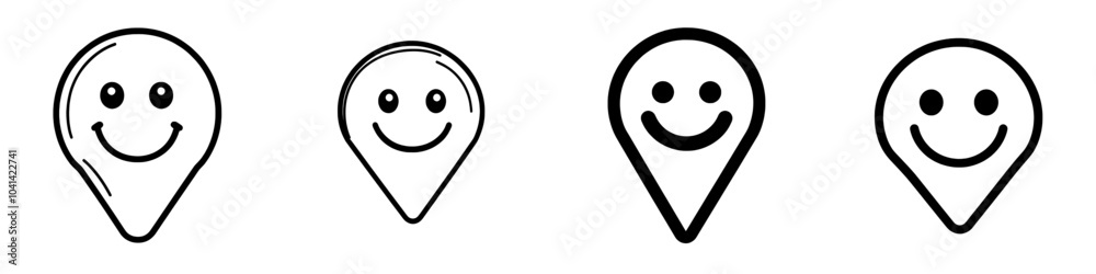 An illustration template featuring a smile location icon in a trendy design An illustration template featuring a smile location icon in a trendy design