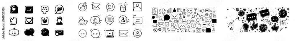 A modern design illustration template for feedback icon collection in a trendy style with editable strokes A modern design illustration template for feedback icon collection in a trendy style with editable strokes