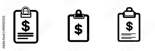 Icon for penalty document. Audit illustration sign. Certificate symbol.