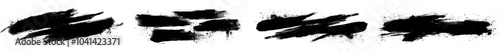 Grungy modern black brushes with ink brush strokes. Brush collection isolated.