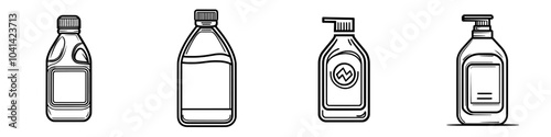 In trendy style, clothes freshener detergent line icon is designed in a modern style