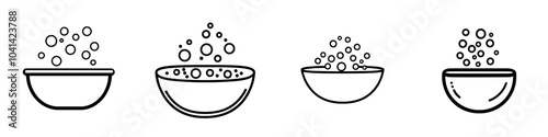 The laundry bubble line icon is a modern design in a trendy style.
