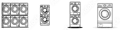Modern and trendy washing machine line icon