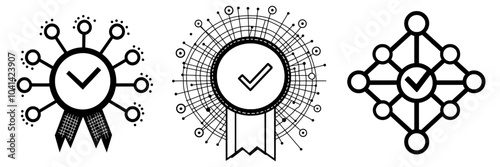 Design in a trendy style with quality control guarantee icon line