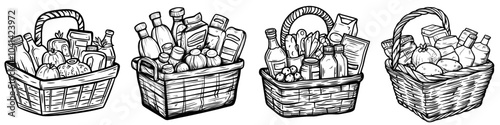 Food and drinks in a Picnic Basket