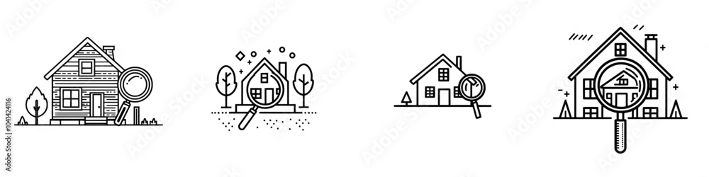 Solid modern design in trendy style for property search quality control icon Solid modern design in trendy style for property search quality control icon