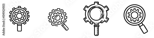 Quality control icon line in trendy design for search engines