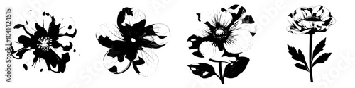 The flower on the white background is drawn in a trendy flat style. It is hand drawn. This illustration is for children.