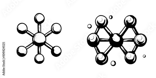Solid modern design in trendy style for the molecule sign icon