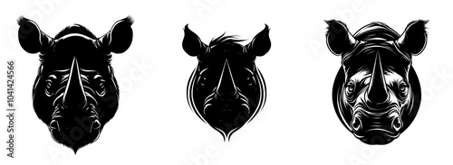 This abstract rhinoceros head art piece combines traditional and contemporary design elements