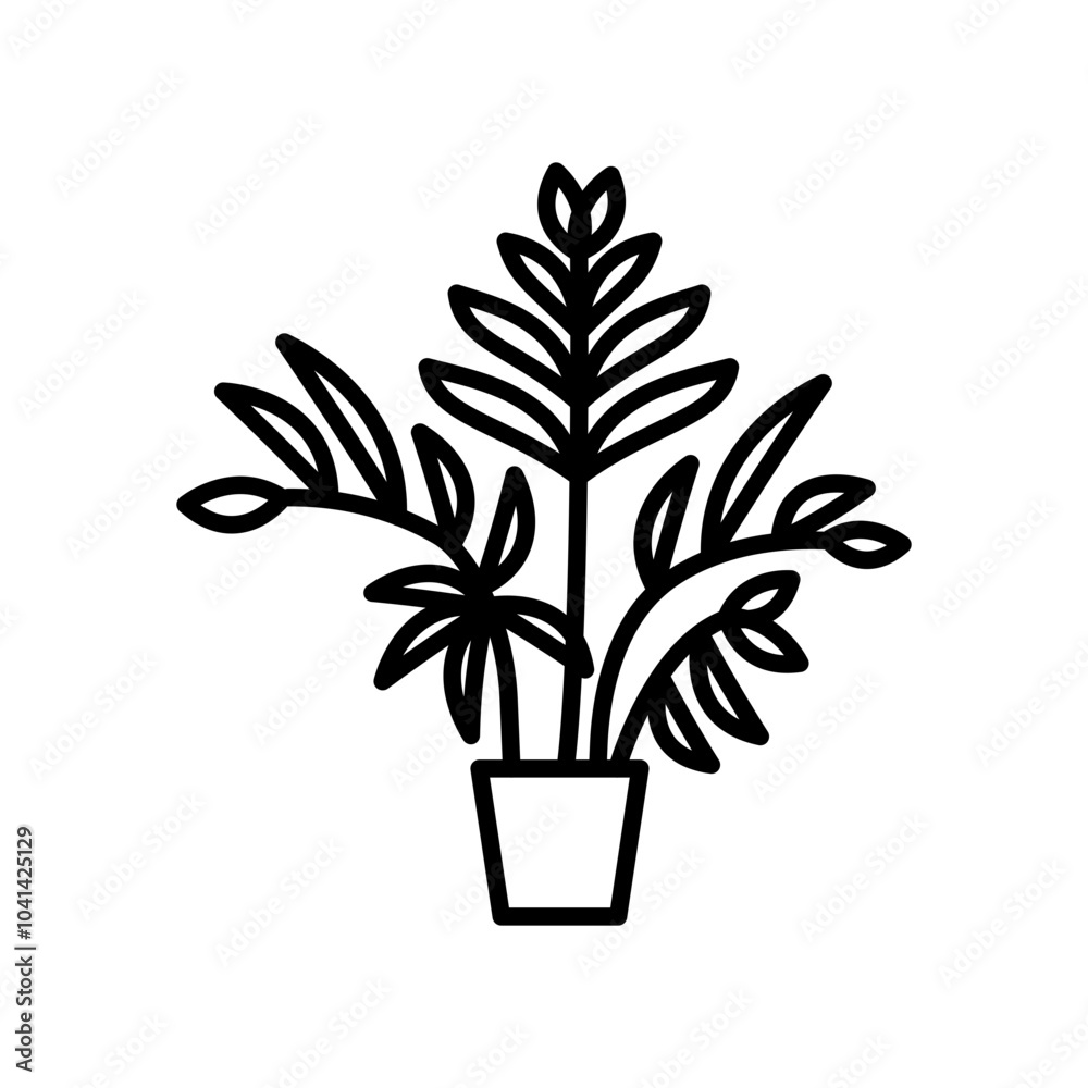 Areca Palm Outline Icon, Vector illustration Areca Palm Outline Icon, Vector illustration