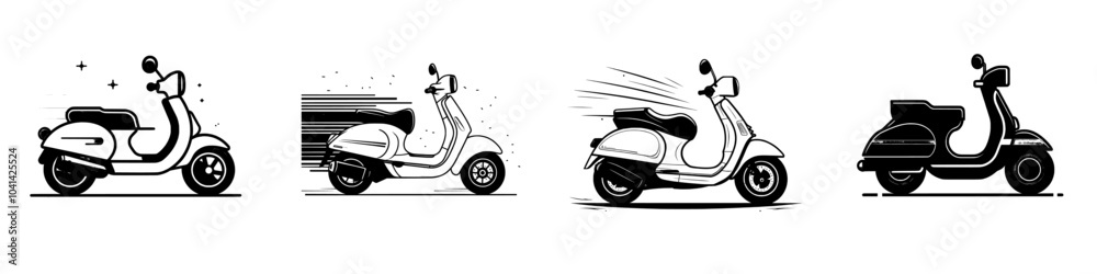 The motorbike speed icon line has a trendy, modern design The motorbike speed icon line has a trendy, modern design