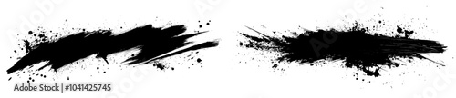 The grunge brush stroke is an abstract black design element that can be used in many different ways