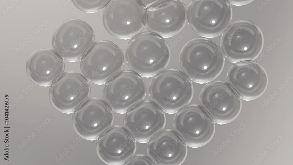3D rendering of spheres inflating 3D rendering of spheres inflating