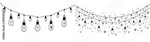 The minimalist outline style of these Christmas ornaments hangs from a string