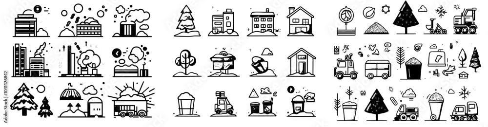 Sketch line art medical garbage disposal and metals sorting, waste industrial processing and pressing, burial underwater contour illustrations.<extra_id_20> waste management business doodle icons Sketch line art medical garbage disposal and metals sorting, waste industrial processing and pressing, burial underwater contour illustrations.<extra_id_20> waste management business doodle icons