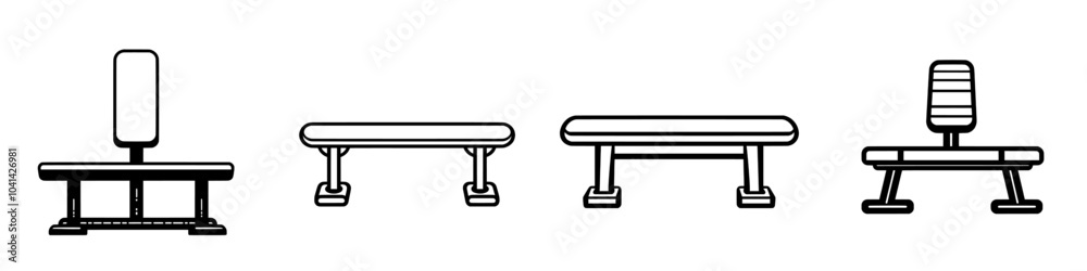 Stylish and customizable gym bench icon line Stylish and customizable gym bench icon line