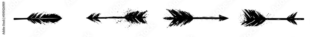 The dynamic black brushstroke arrow points to the right, symbolizing movement and movement in direction. The dynamic black brushstroke arrow points to the right, symbolizing movement and movement in direction.