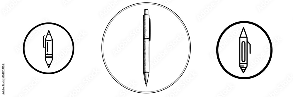 This pen nib features anchored modern path curves within a circle, ideal for graphic design, digital illustrations, creative projects, design tools, and modern art.