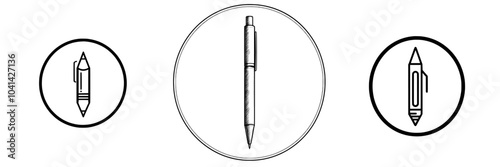 This pen nib features anchored modern path curves within a circle, ideal for graphic design, digital illustrations, creative projects, design tools, and modern art.