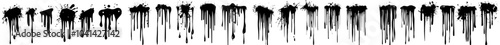The ink brushstroke stencil is designed for graphic design elements. Rectangular text boxes are enclosed in white ink.