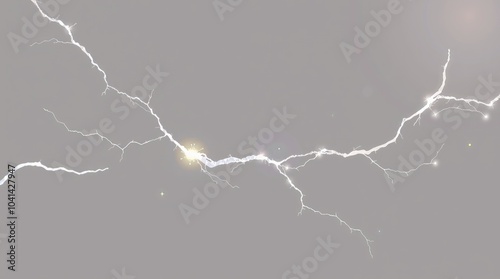 Lightning isolated transparency backgroundgenerative ai glitters png photo