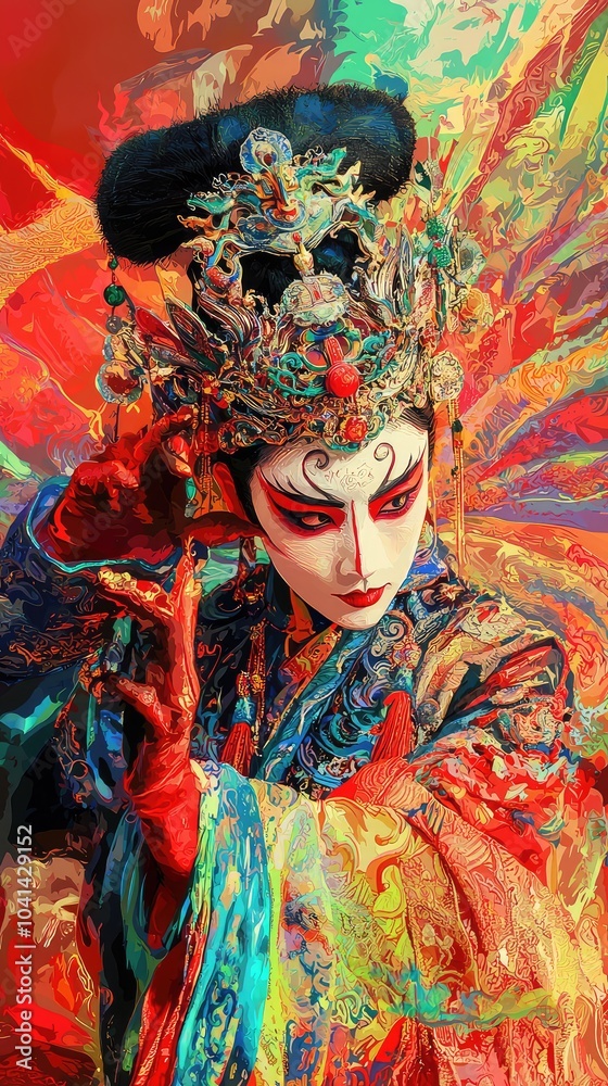 Vibrant Chinese Opera Performers in Elaborate Costumes Vibrant Chinese Opera Performers in Elaborate Costumes
