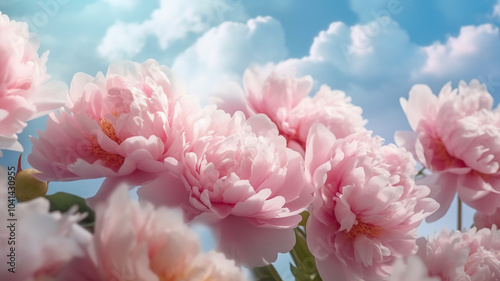 peonies abstract summer background flowers.