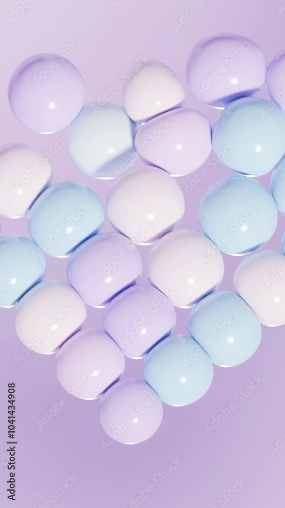 3D rendering of spheres inflating 3D rendering of spheres inflating