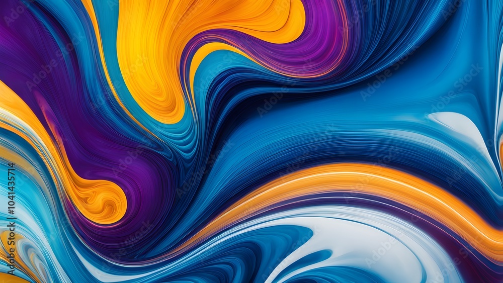Vibrant and Hypnotic Swirl of Multicolored Abstract Fluid Art, Blending Warm and Cool Tones in a Mesmerizing Dance of Colorful Waves and Motion (82)