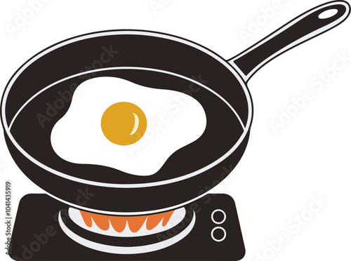  Frying pan icon vector style with white background