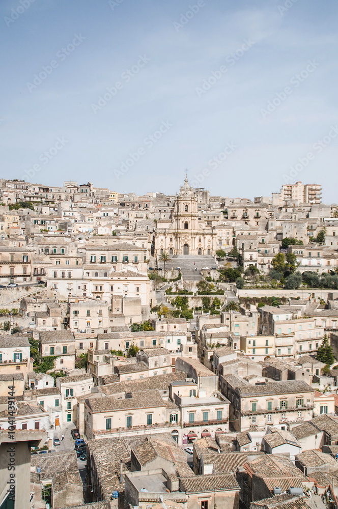 view of the town of Modica in Sicily view of the town of Modica in Sicily