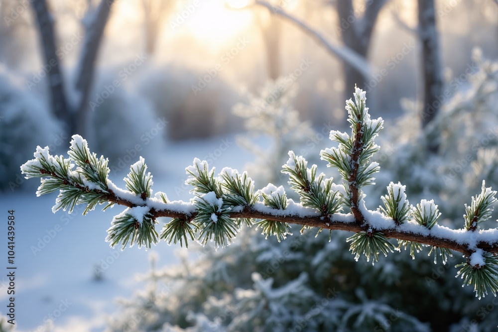 Frosty Pine Branch in Winter Wonderland Frosty Pine Branch in Winter Wonderland