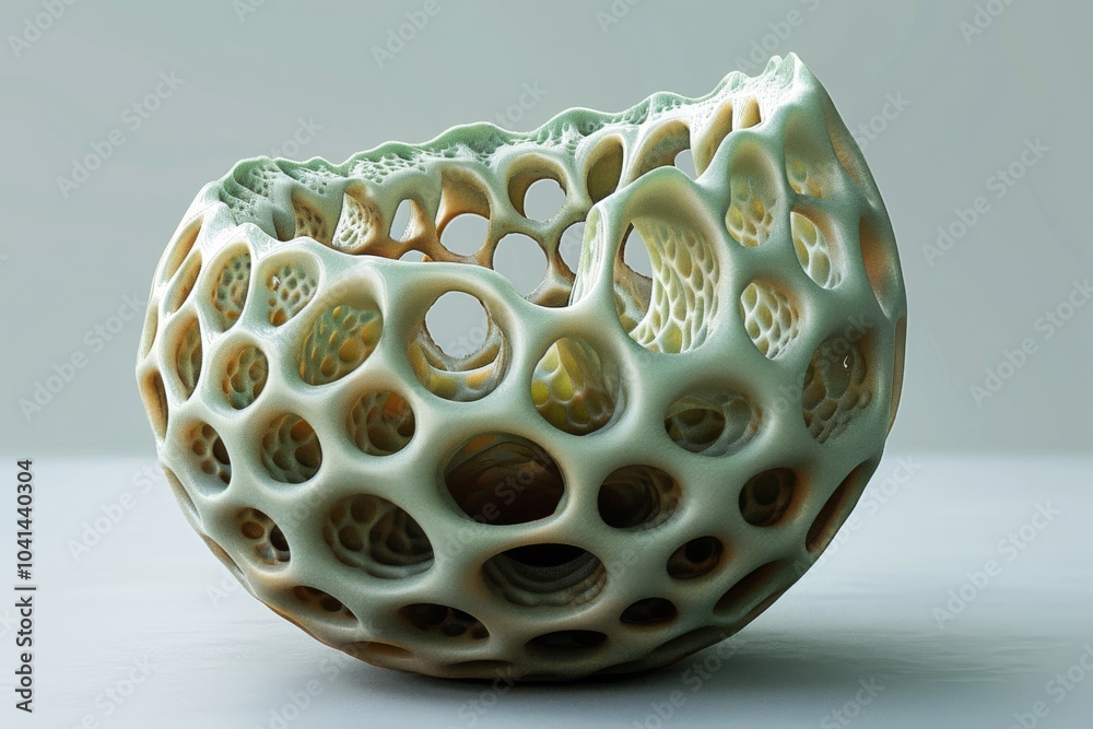 3D Pollen Model: A detailed 3D model of a pollen grain, showing its complex surface patterns and internal structures. 3D Pollen Model: A detailed 3D model of a pollen grain, showing its complex surface patterns and internal structures.