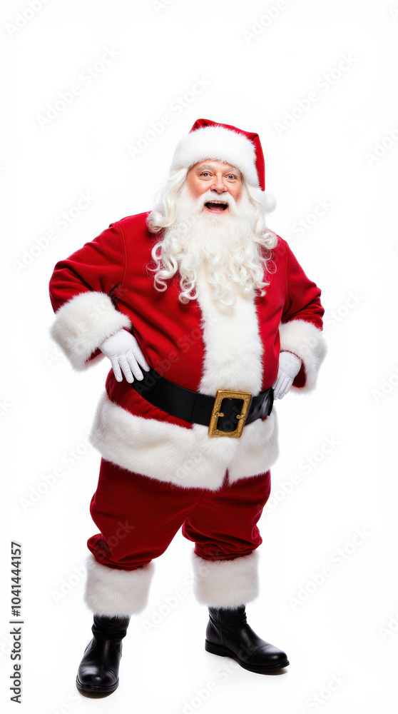 Excited Santa Claus Portrait Isolated on White Background: Perfect Holiday Stock Image with Santa Excited Santa Claus Portrait Isolated on White Background: Perfect Holiday Stock Image with Santa