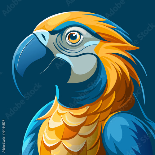 Illustration of Parrot Bird with Vector Illustration