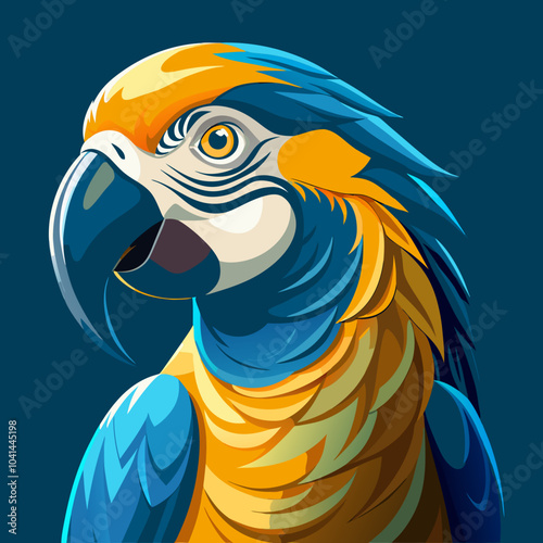 Illustration of Parrot Bird with Vector Illustration