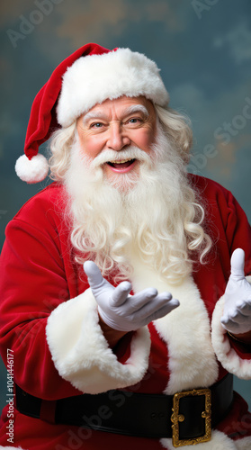 Charming Santa Claus Portrait on Vibrant Background for Festive Holiday Cheer