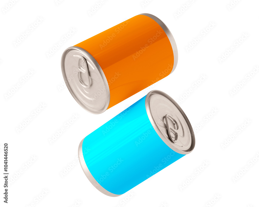 Opened Metal Can Isolated Over White Background Opened Metal Can Isolated Over White Background