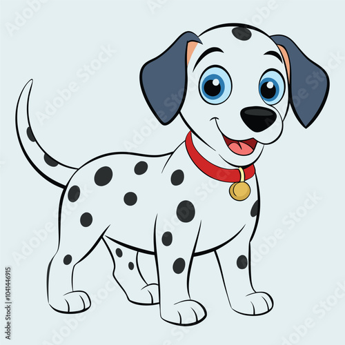 Dalmatian Dog vector silhouette Illustration Isolated white background.