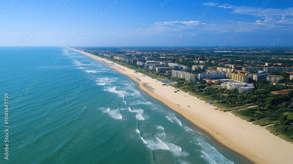 Fototapeta premium Aerial View of a Coastal Town