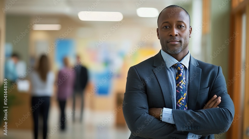 Fototapeta premium Confident Businessman in Modern Office Setting