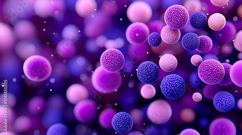 Exploring the microscopic world a stunning visual journey through vibrant bacteria and microbes in purple tones