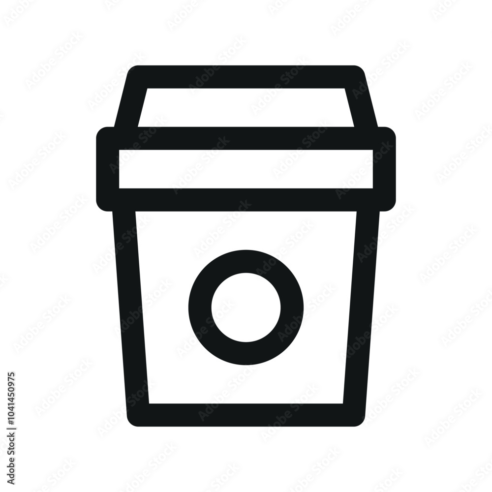 Coffee shop UI icon, takeaway coffee and tea cardboard cup minimal line vector symbol Coffee shop UI icon, takeaway coffee and tea cardboard cup minimal line vector symbol