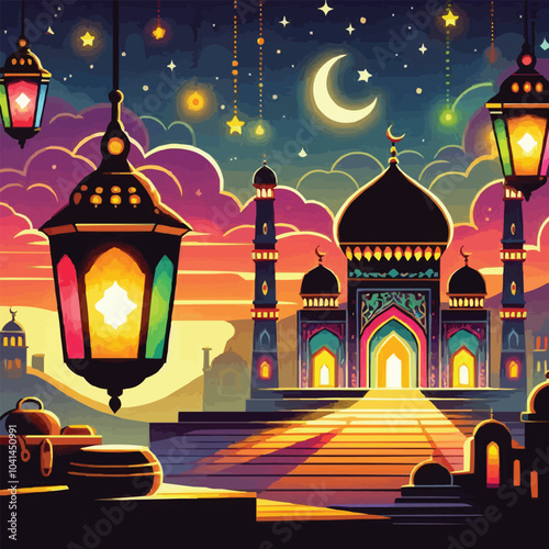 mosque at night