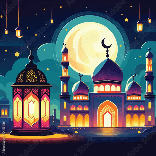 mosque at night