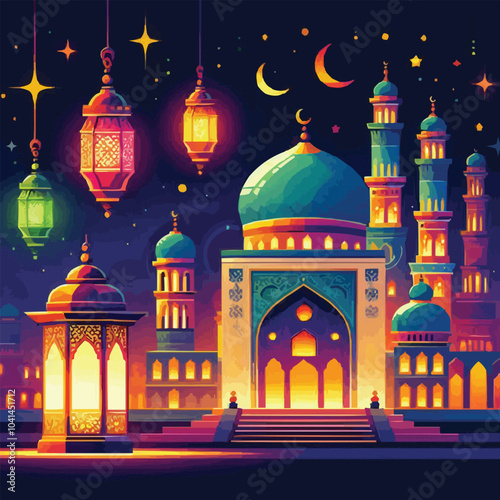 mosque at night
