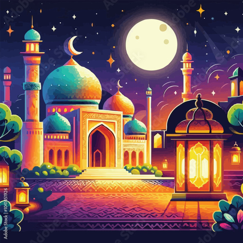 mosque at night