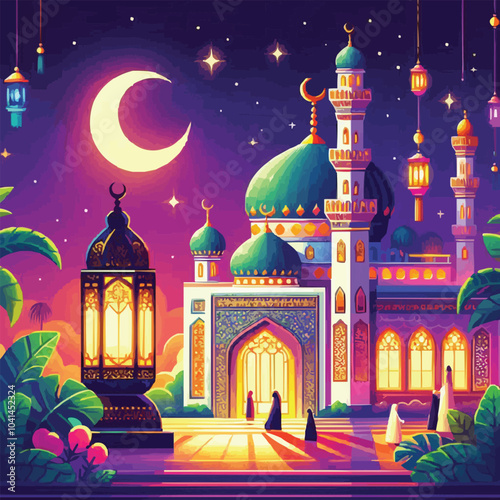 mosque at night